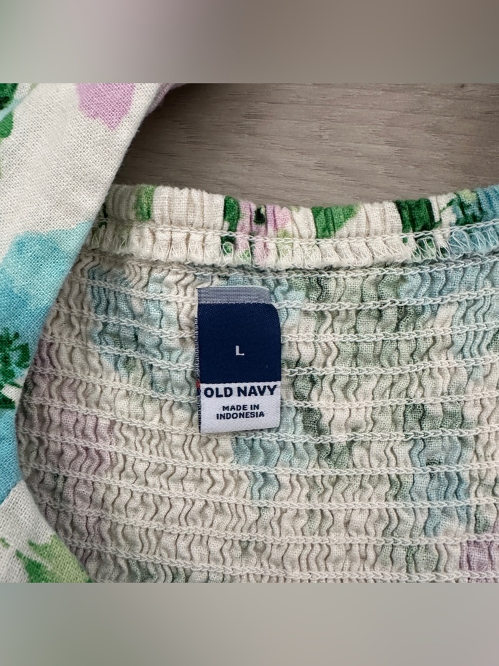 Old Navy Fit & Flare Linen Blend Midi Dress Sz L White Floral Pockets Sundress - Picture 14 of 16